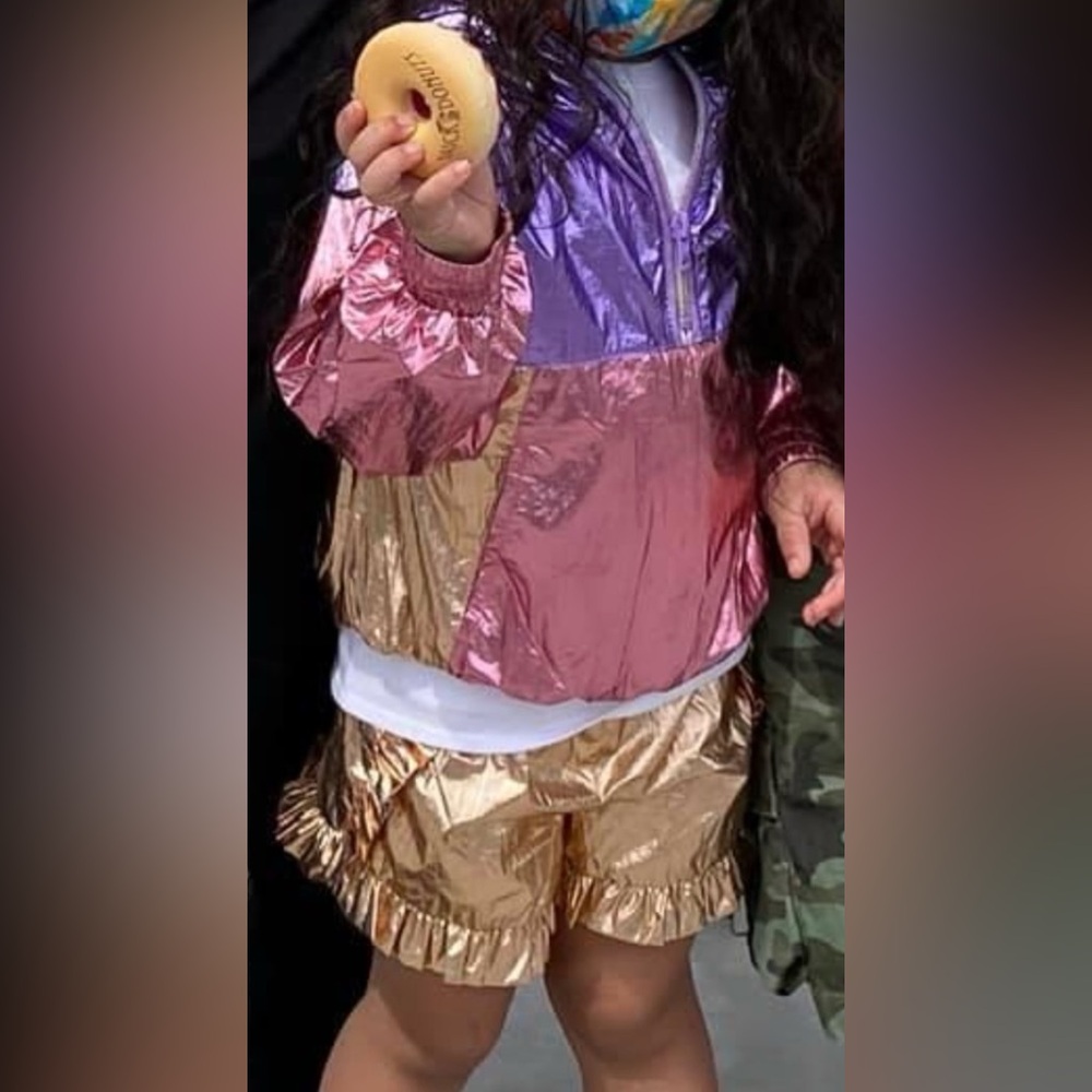 EGG NY Metallic Purple and Gold foil rain Two-Piece Set